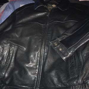 Marc New York black genuine leather coat